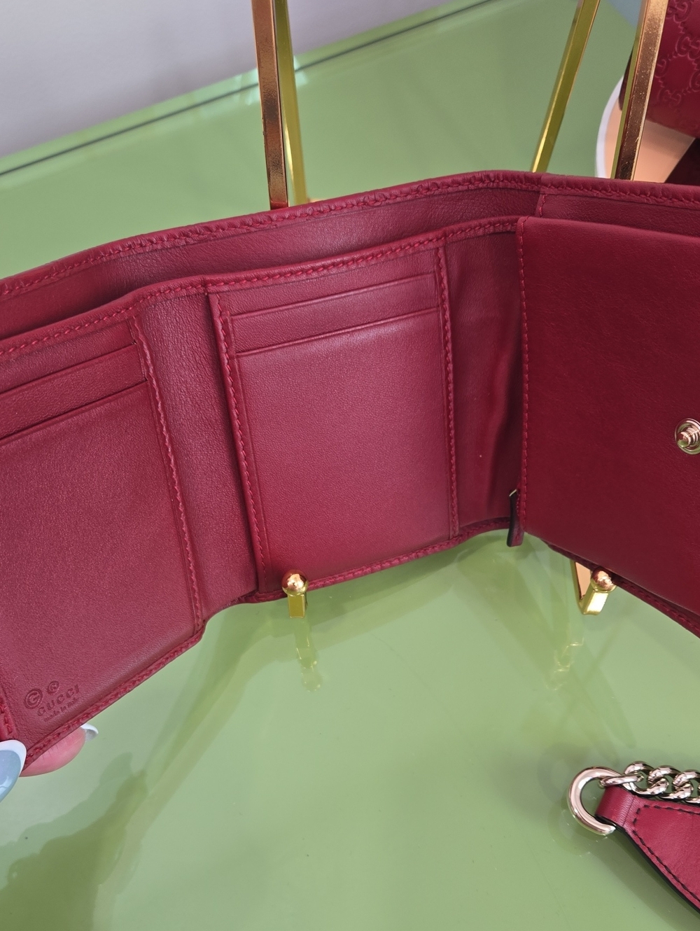 Gucci Guccisima Burgundy Red Mini Shoulder Bag with Tassel and Wallet - Picture 6 of 17